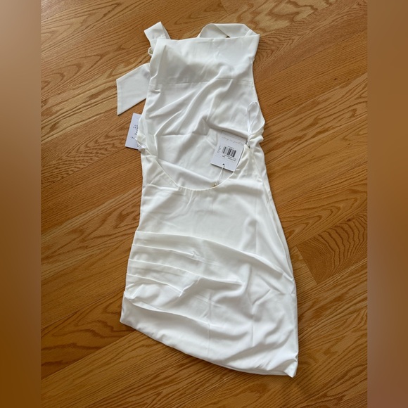 NWT Matte Satin White Mini Dress - Picture 7 of 7